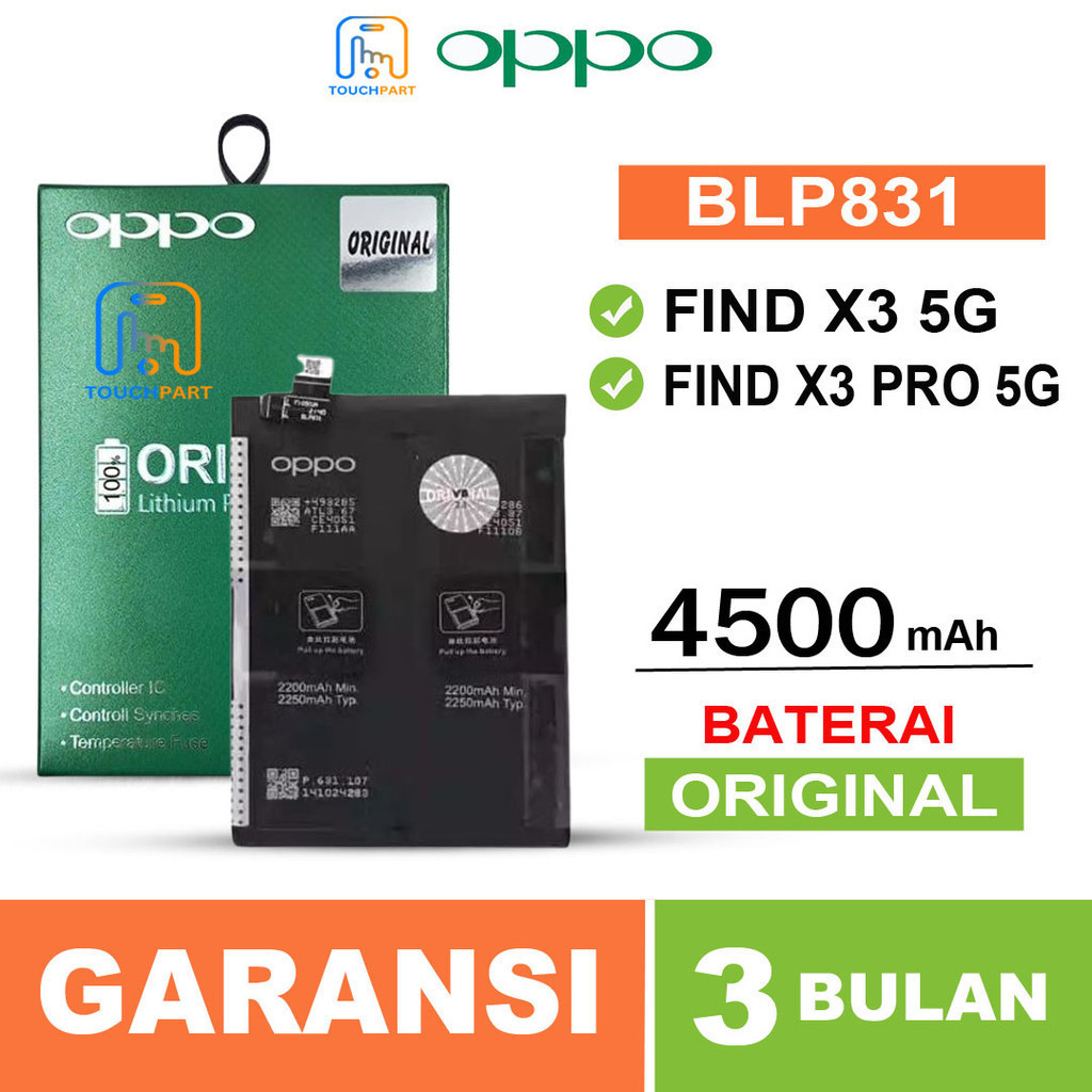 Baterai Batre Find X3 5G Find X3 Pro 5G BLP831 Battery Original