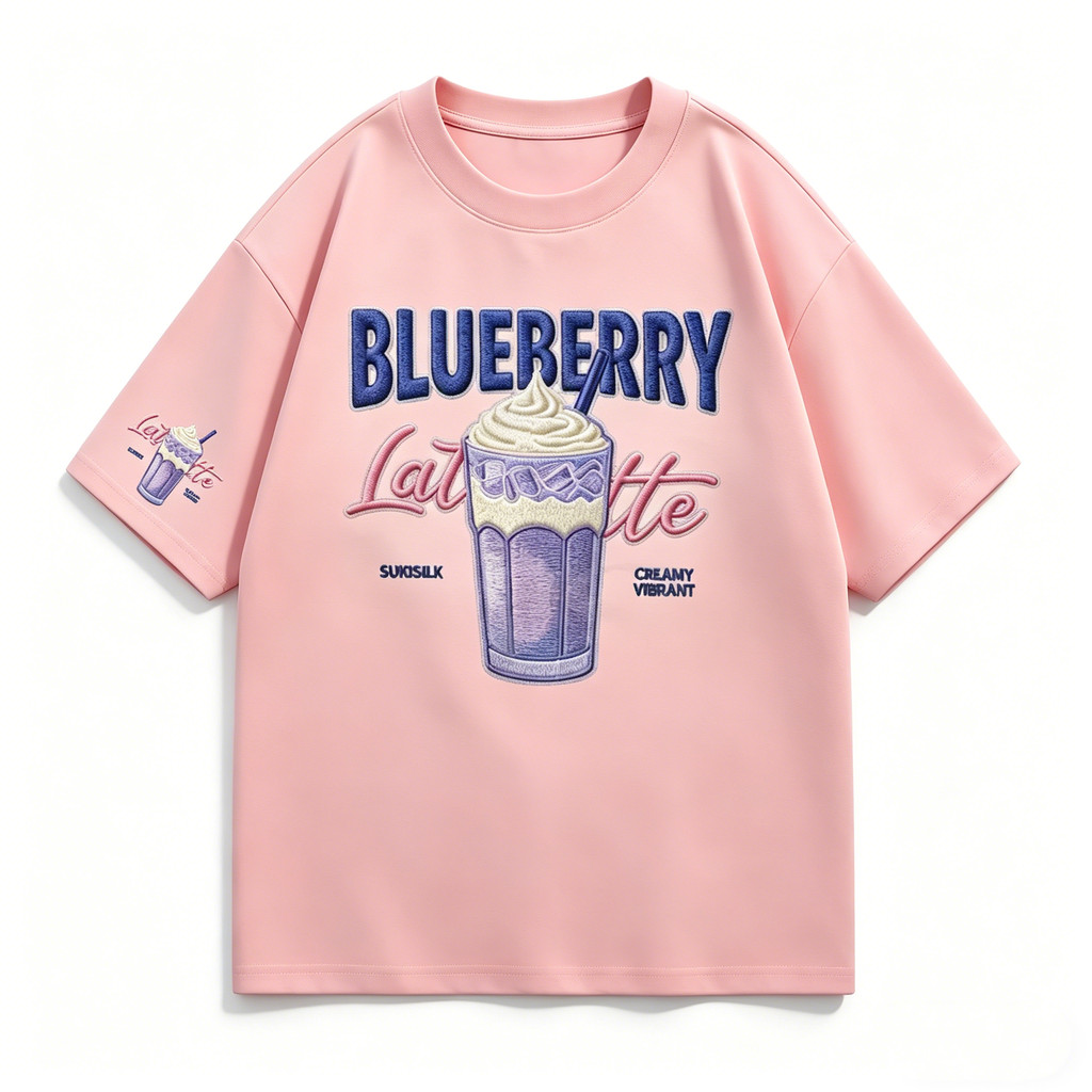 Kaos Motif Minuman Es Krim Terbaru | Atasan Wanita Longgar Gaya Korea | Kaos Wanita Longgar #0430