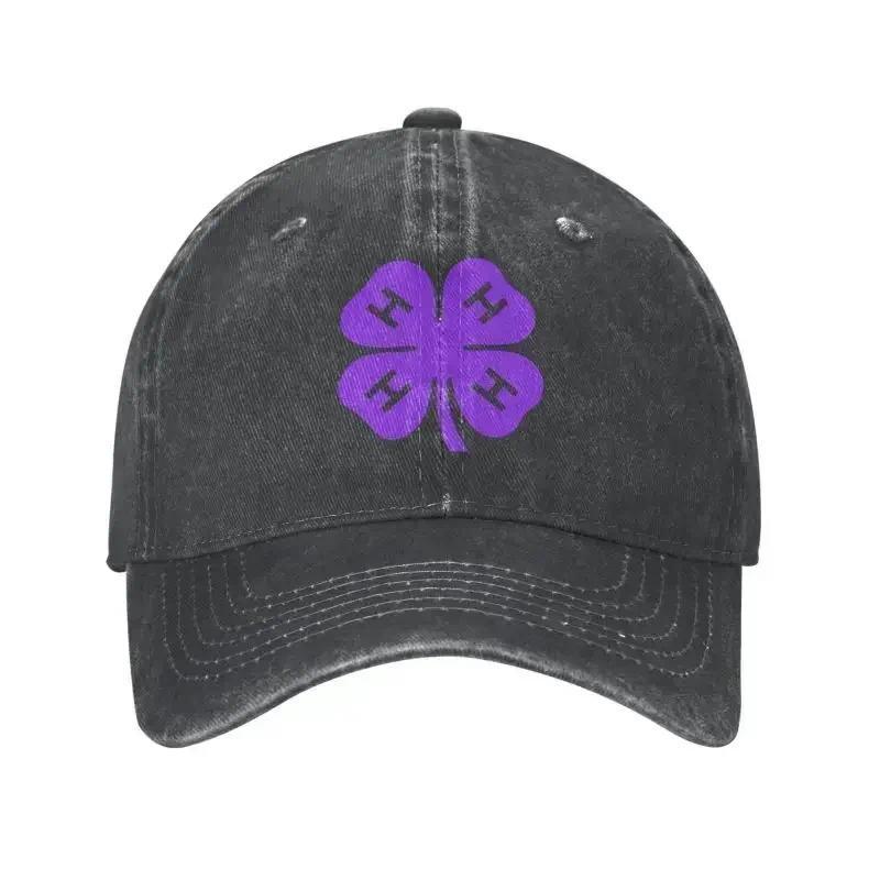 Personalized Cotton 4H Four Leaf Clover Baseball Cap Men Women Adjustable Dad Hat Streetwear