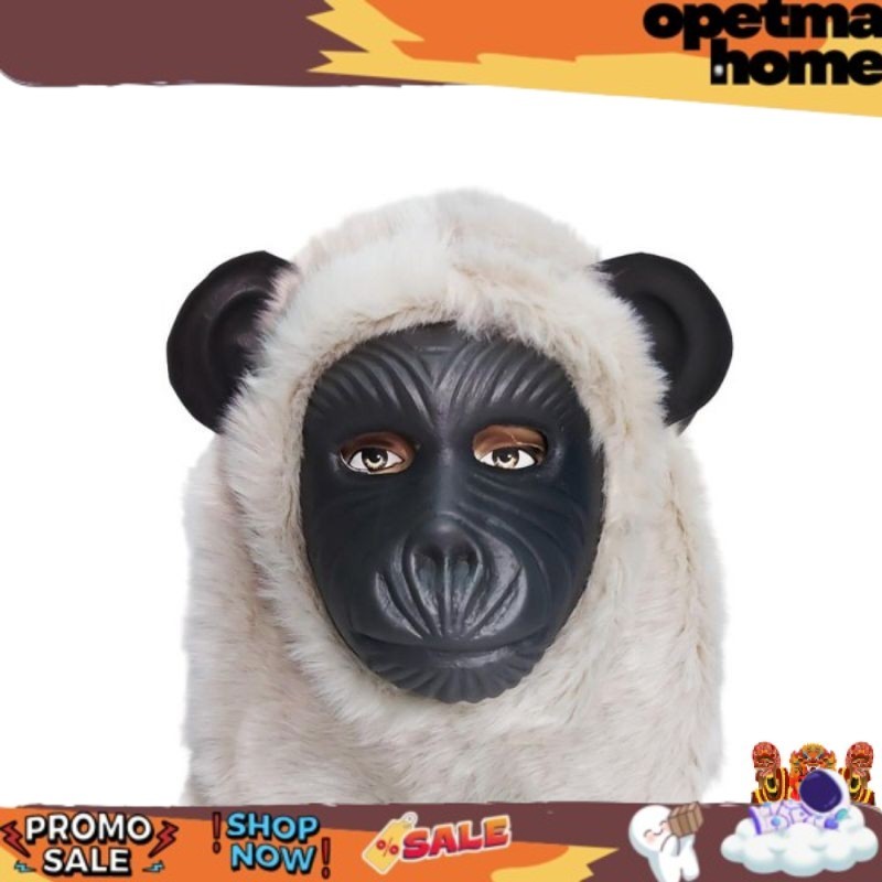 TRENDING VIRALL Top Sale️ Topeng monyet warna hitam putih / Topeng monyet karnaval / Topeng monyet k