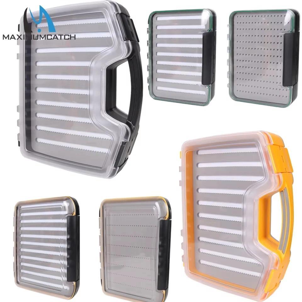 MAXCATCH Super Large Waterproof Fly Fishing Box Double Side Clear Lid Slit Easy Grip Foam Fly Box Fi
