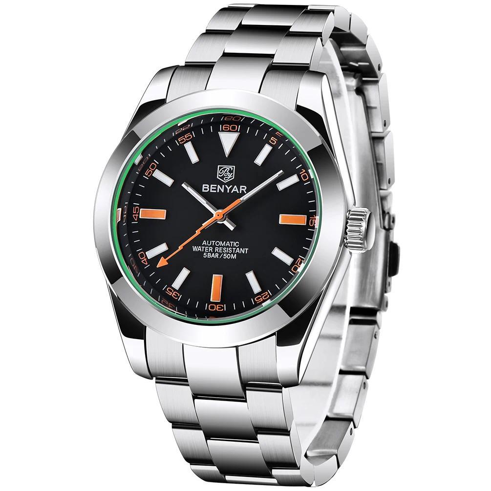 Jam Tangan Pria BENYAR Mechanical Men's Watches 2025 Top Brand Luxury Wristwatches Business Automati