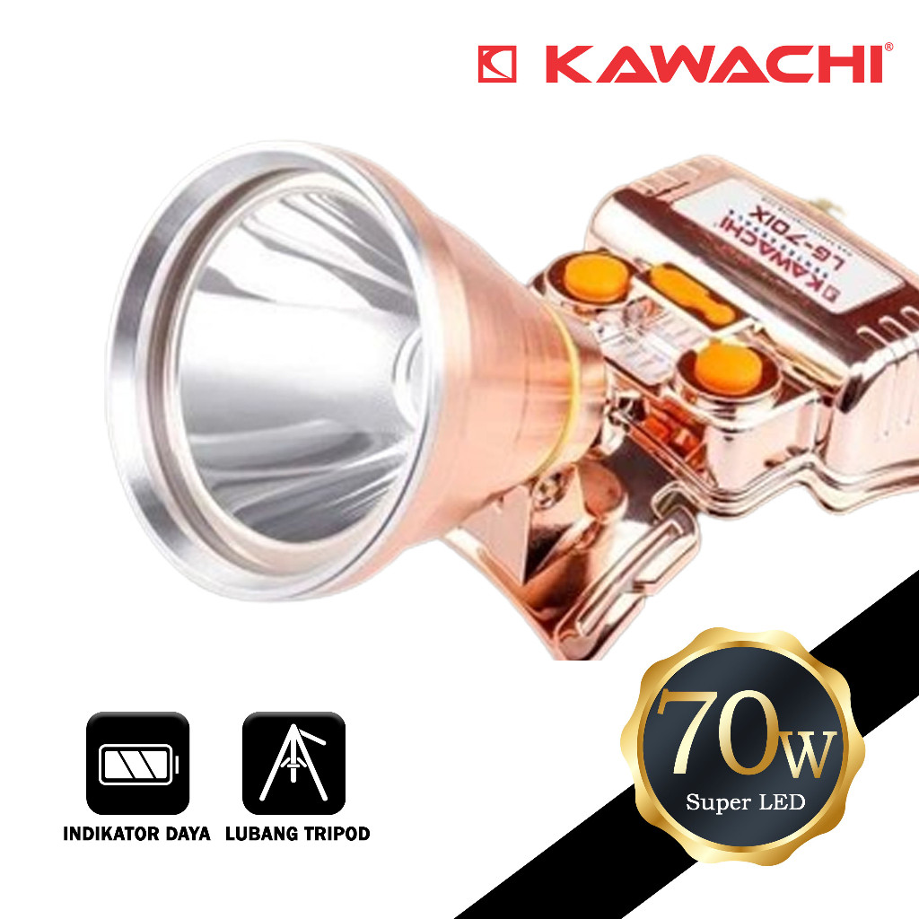 DAY SALE Kawachi - Senter Kepala 70Watt Super Led Lg-701X-