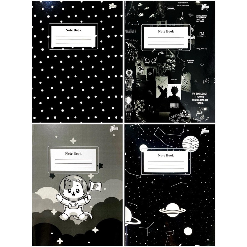 (10 BUKU)BUKU TULIS BOXY 42 LEMBAR XPULP HITAM PUTIH AESTHETIC ESTETIK