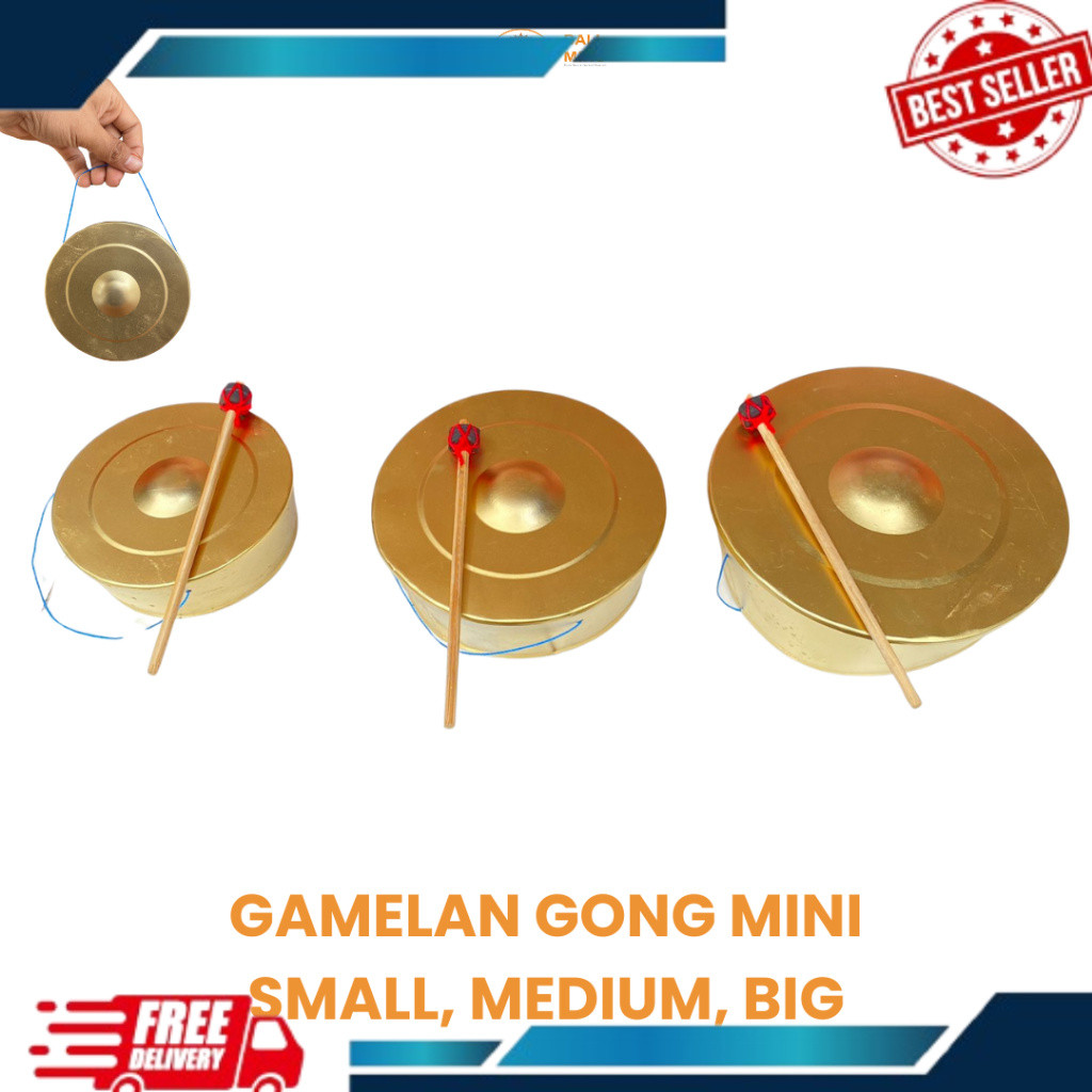 Gamelan Gong Mini, Medium, dan Big - kenong - Gong bali - Mainan Gong - Mainan Gamelan - Alat musik 
