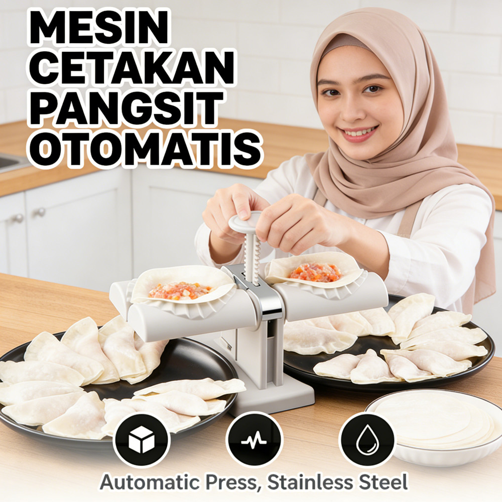 Mesin cetakan Pangsit Otomatis Bahan Baja Kepala Ganda Pastel / Mesin Press Cetakan Pastel