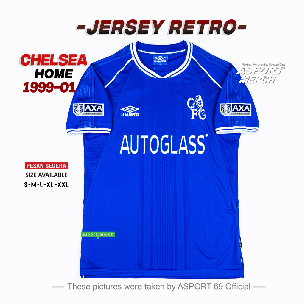JERSEY RETRO CHELSEA HOME 1999 2000 2001 VINTAGE
