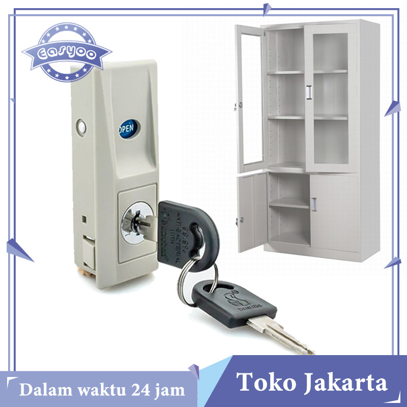 Kunci Cabinet Sliding 1set Kunci Lemari Sliding untuk Lemari Arsip & Filing Cabinet Dilengkapi 2 Ana