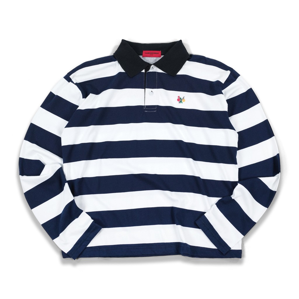 Rugby Polo Shirt Kayla Navy White Stripes Thanksinsomnia