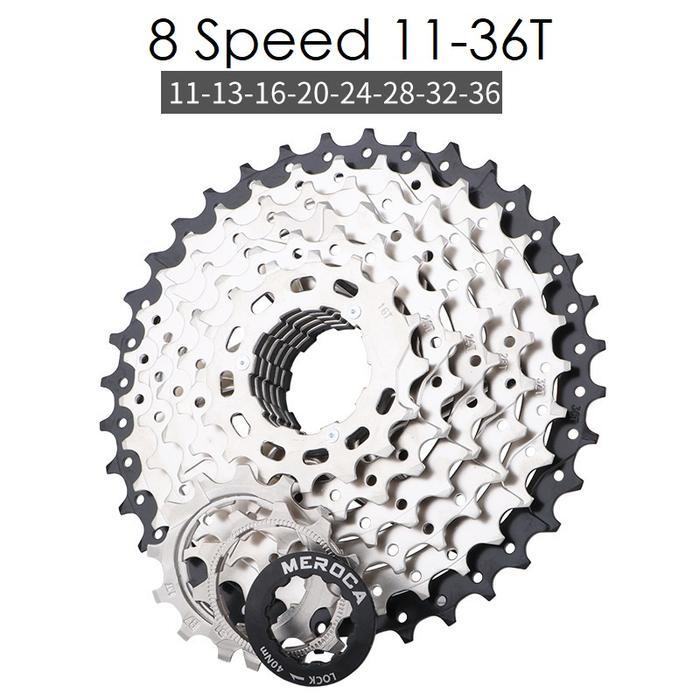 Sprocket Cassette 8 - 9 speed 42t 40t 36t 32t sepeda MTB mega range nanjak - 8 speed 11-36t