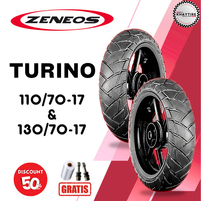 SEPASANG Ban Motor ZENEOS TURINO 110/70 & 130/70 RING 17 Tubeless