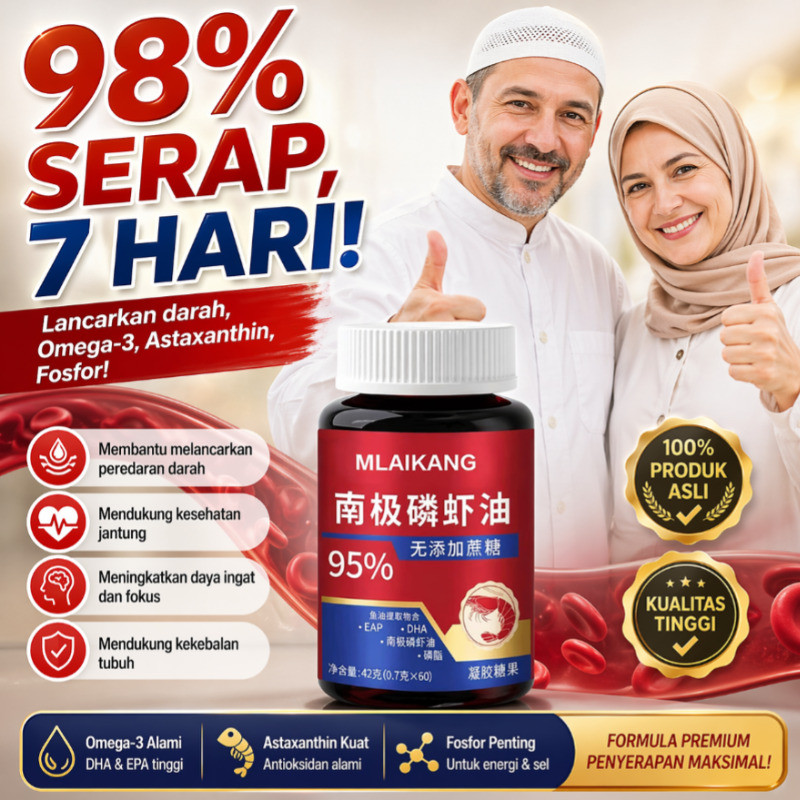 [ 100% ORIGINAL IMPORT - ASLI ] / Antarctic Krill Oil / Minyak Krill Antartika Penyerapan 98% / Supl