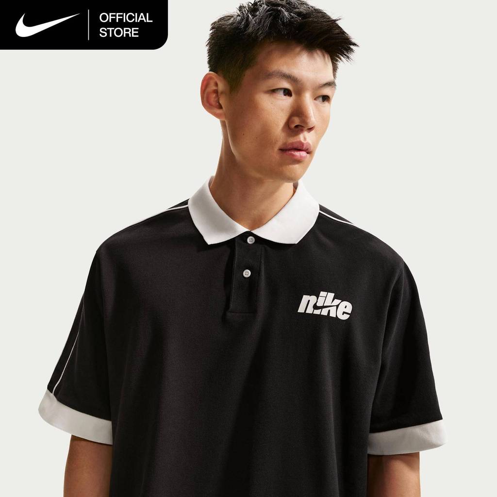 Nike Men's Sportswear Club Oversized Short-Sleeve Polo - Black [IF0724-010]