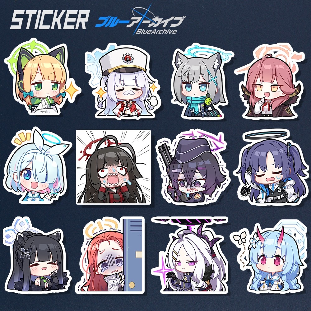 Sticker Blue Archive - Sticker Anime Game Blue Archive - Stiker Set Blue Archive Character Shiroko B