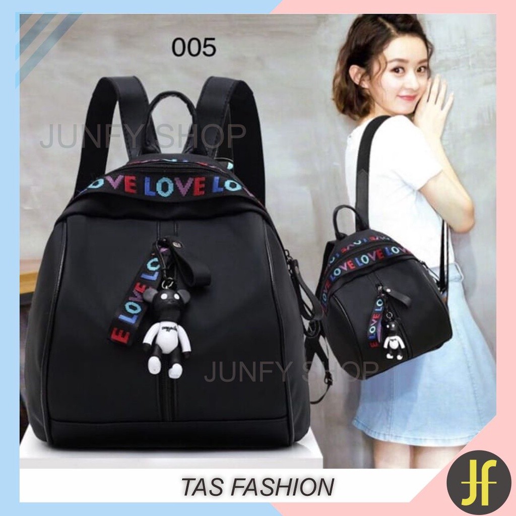 [FREE BONEKA] Tas Backpack Fashion / Tas Punggung Wanita / Tas Wanita Gaya Korea / Tas Punggung Wani