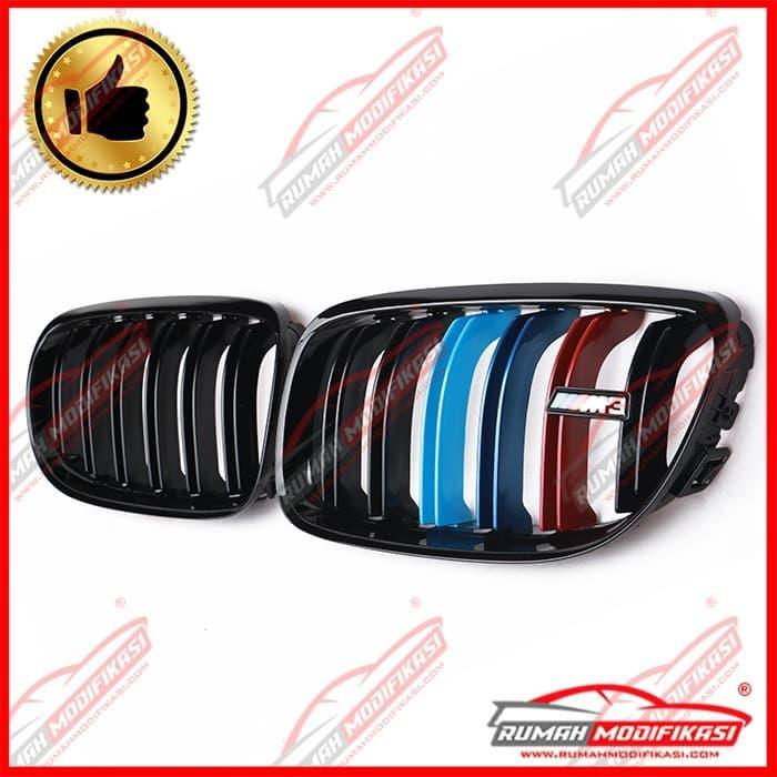 READY GRILL - BMW E90 2009-2011 - DOUBLE SLATE - GLOSS - M3 STYLE - STRIPES