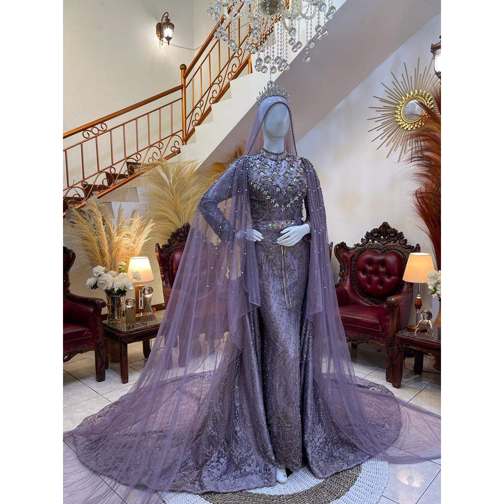 Rianty Kebaya Gaun Pengantin Mewah Gaun Kebaya Pengantin Slim Ekor Lepasan