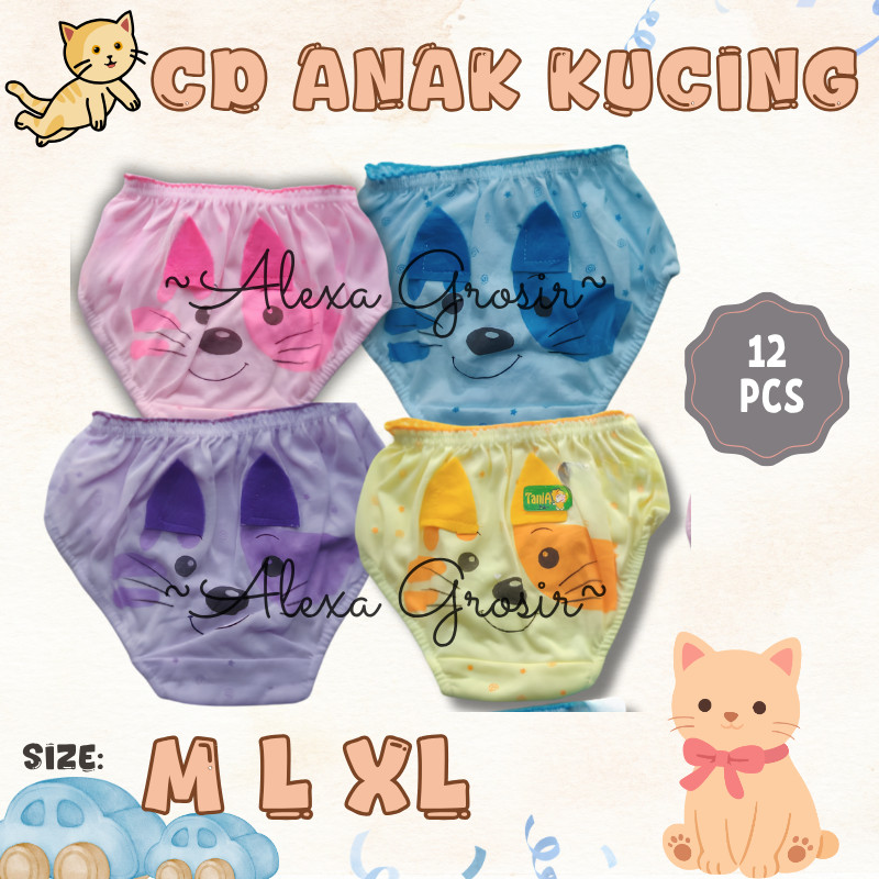 Celana Dalam Anak / Celana Dalam Anak Perempuan / Celana Dalam Anak Cewek Karakter Telinga Usia 1 - 