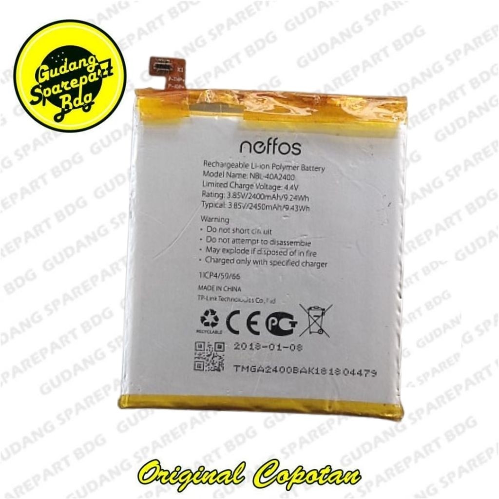 Baterai Neffos NBL-40A2400 original copotan