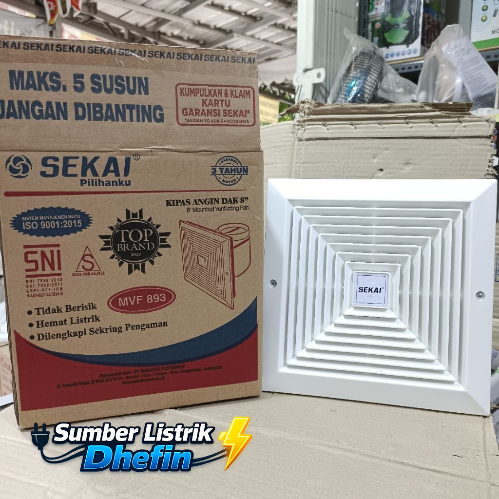 Sekai Exhaust Fan Hexos Plafon 8 inch 10inch 12 inch MVF-893-1091