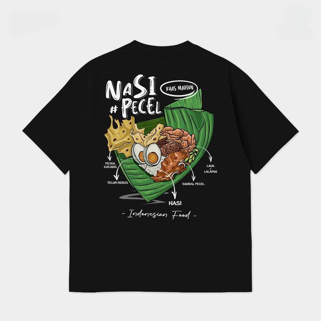 T-Shirt Kaos Indonesia Local Food Series NASI PECEL MADIUN | Tshirt Culture Baju Distro Makanan Kuli