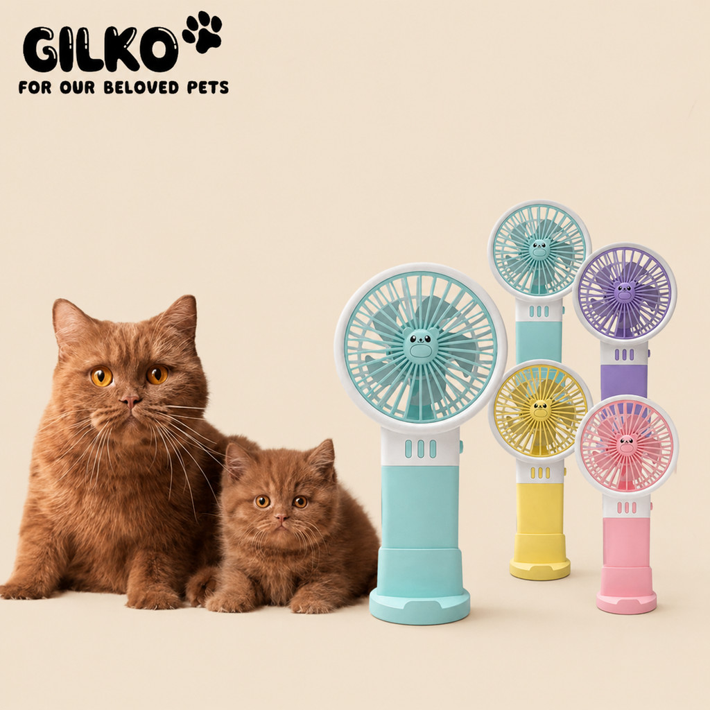 GILKO Kipas Angin KUCING Menggunakan Baterai Mini Fan Genggam Tangan kipas angin 6820 portable mini 