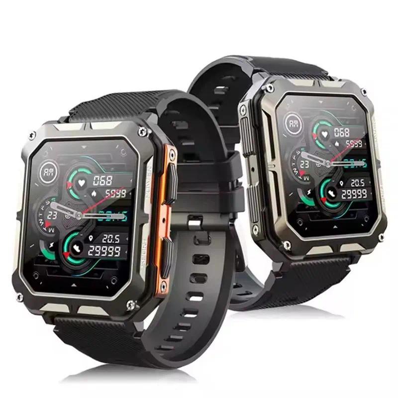 Smart Watch C20 PRO 183 Inch Men Music BT Call Outdoor Sports Fitness Tracker Heart Rate Blood Press