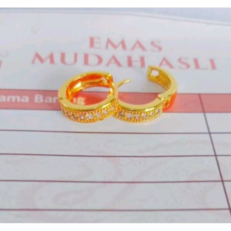 anting dewasa emas muda asli berat 2gram kadar 875 ada surat