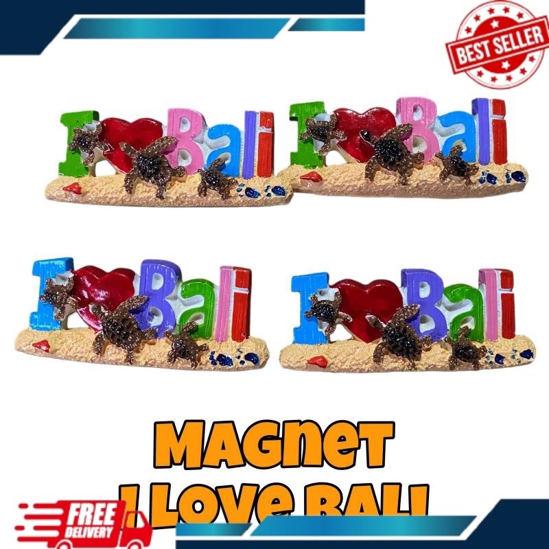 Magnet Resin I Love Bali - Magnet I Love Bali - Magnet Resin - Souvernir Bali - Magnet Tempelan Kulk