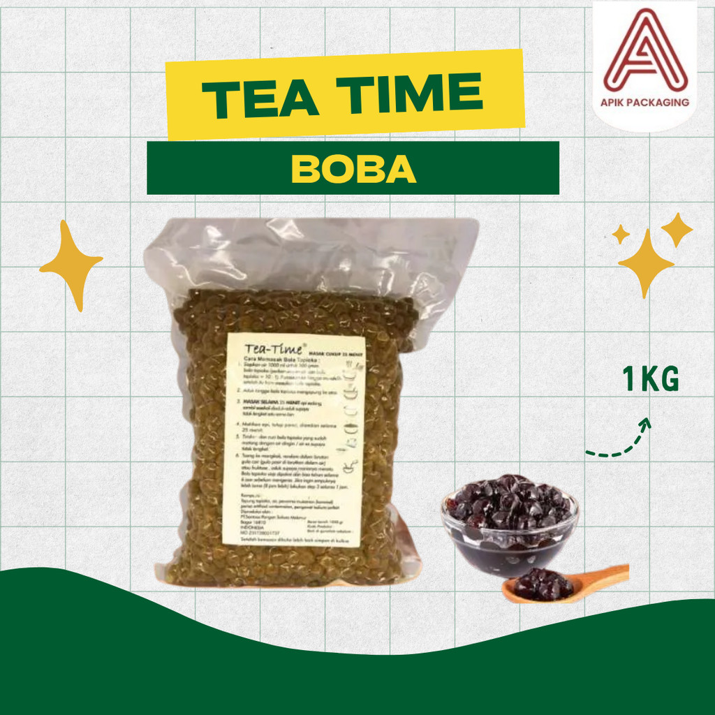 Tea Time Tapioka Pearl 1kg – Boba Kenyal untuk Minuman Kekinian