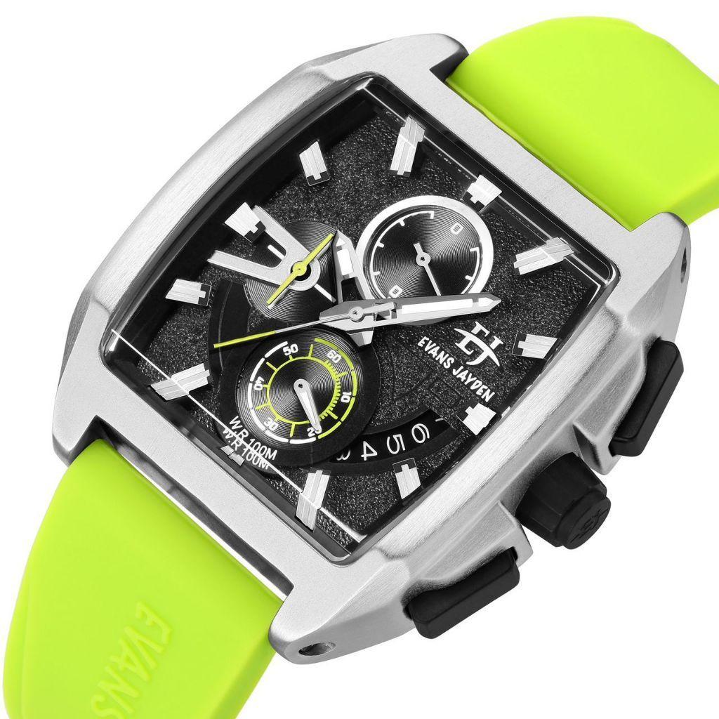 BUY 1 GET 1Evans Jayden Jam Tangan Pria 9546 Rubber Silicon Chronograph Kaca Sapphire Water Resistan