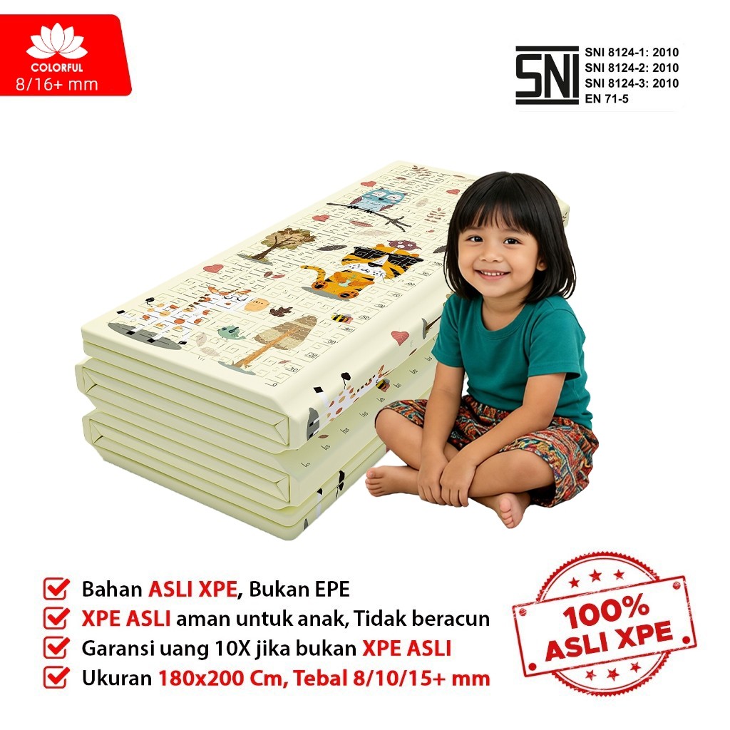 Playmat Bayi Karpet Lipat Playmat Matras Bayi 180x200cm Karpet Lipat Bayi Tikar Anak XPE Karpet Tika