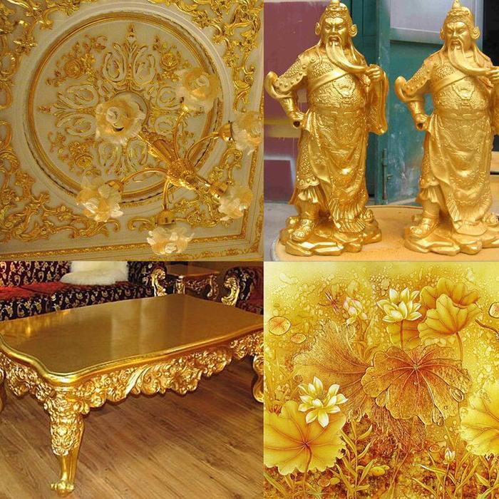 kertas foil emas gold leaf foil sheet kertas prada sepuhan sepuh 1000 - Gold Terlaris