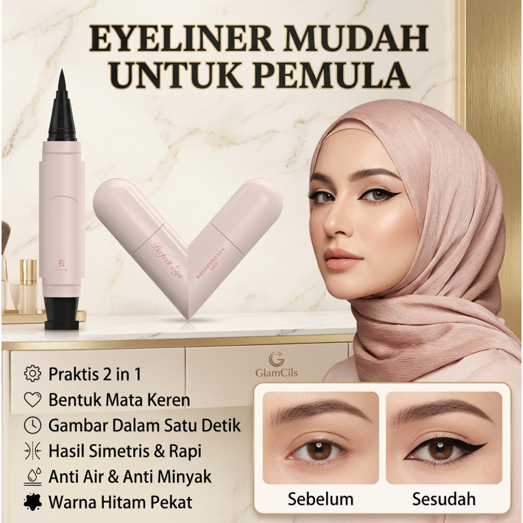 COD[1 Detik Selesai] Eyeliner Cap All-in-One/Eyeliner Stamp/Eyeliner Mudah dalam Satu Detik Waterpro