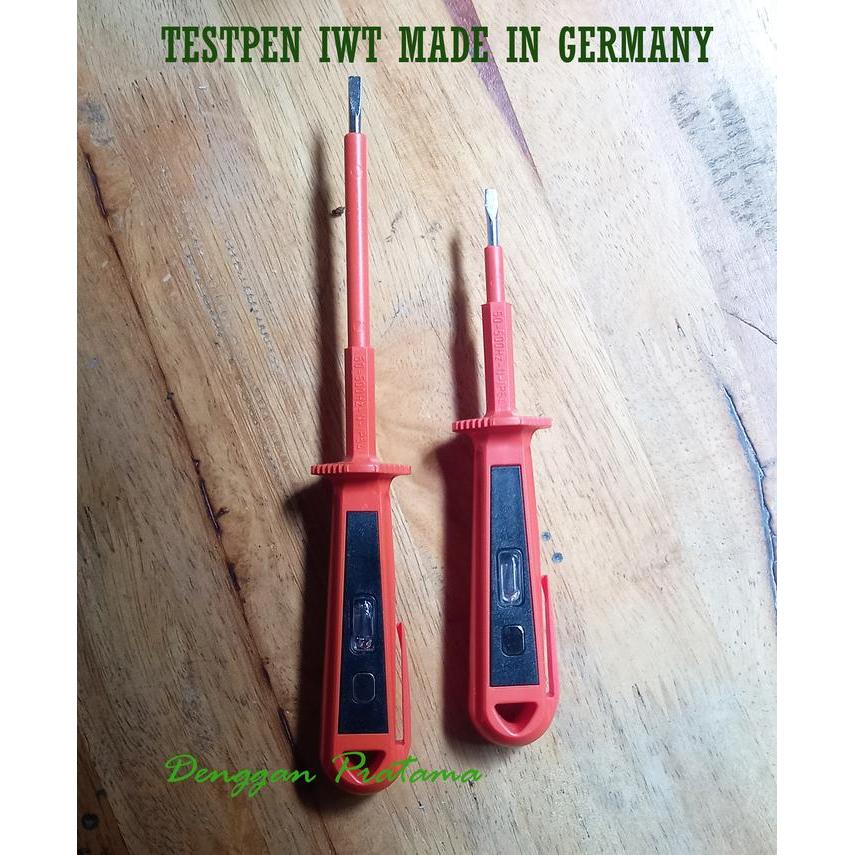 Obeng Testpen Tespen Listrik AC IWT Made In Germany Anti Pecah - Pendek 15.5 cm