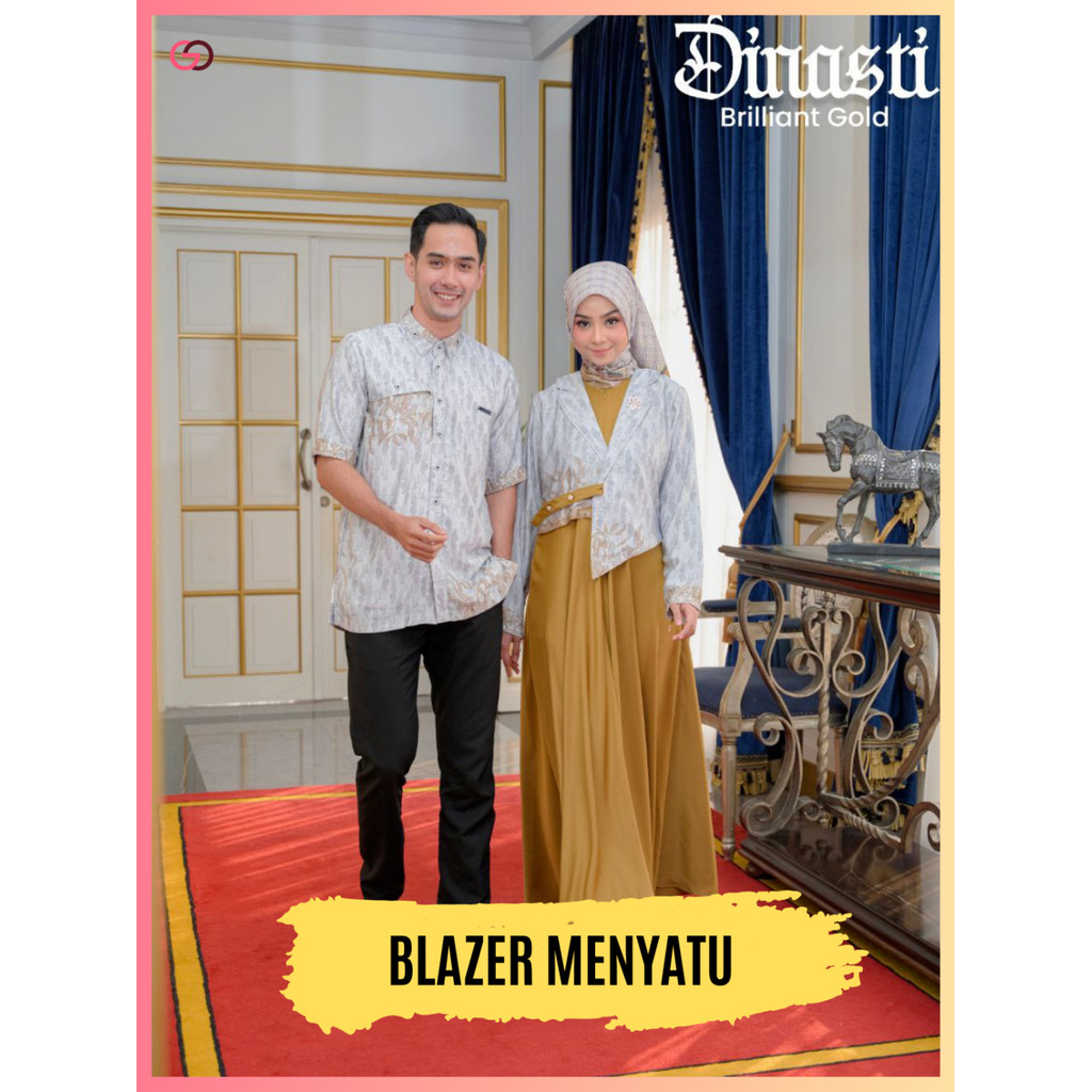 Gamis Couple Valdya Cutting Umbrella Dress Blazer Motif Dinasti by Valdya Ahzarayy