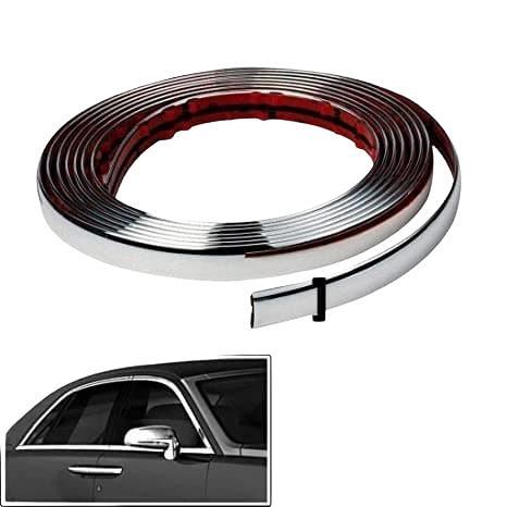 List Chrome 15 Meter Body Trim Moulding Lebar Dekorasi Mobil & Helm Motor Warna Chrome - 15mm