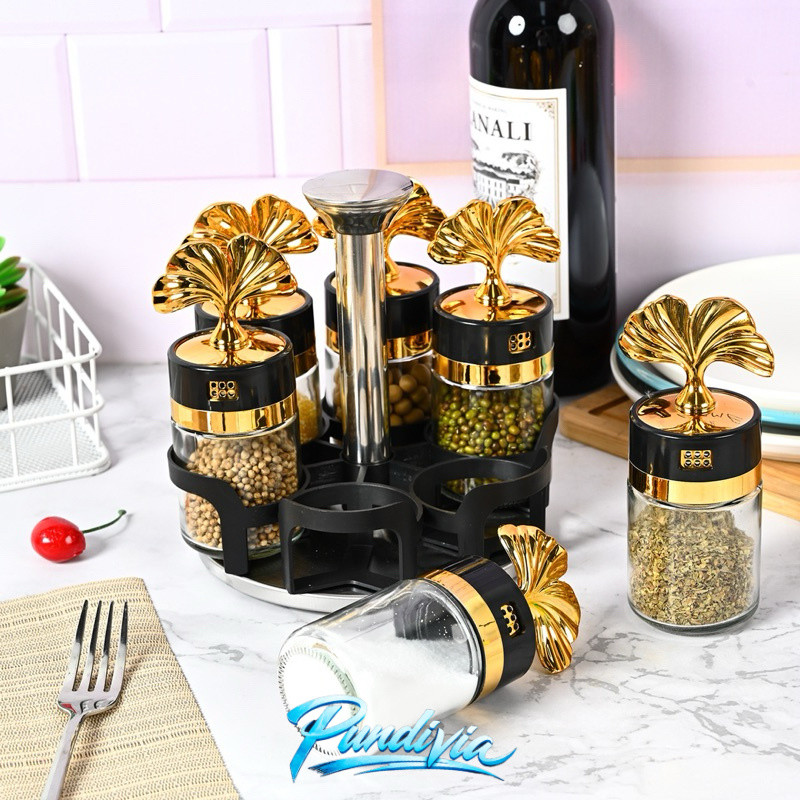 Tempat Bumbu Kaca Dapur  Botol Bumbu Dapur putar