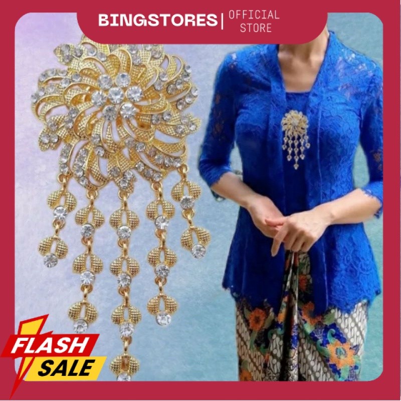 Bros Kebaya Mewah Pengantin Kirana/Bros Kutu Baru Mewah Adat Tradisional Jawa Pakaian Adat AS