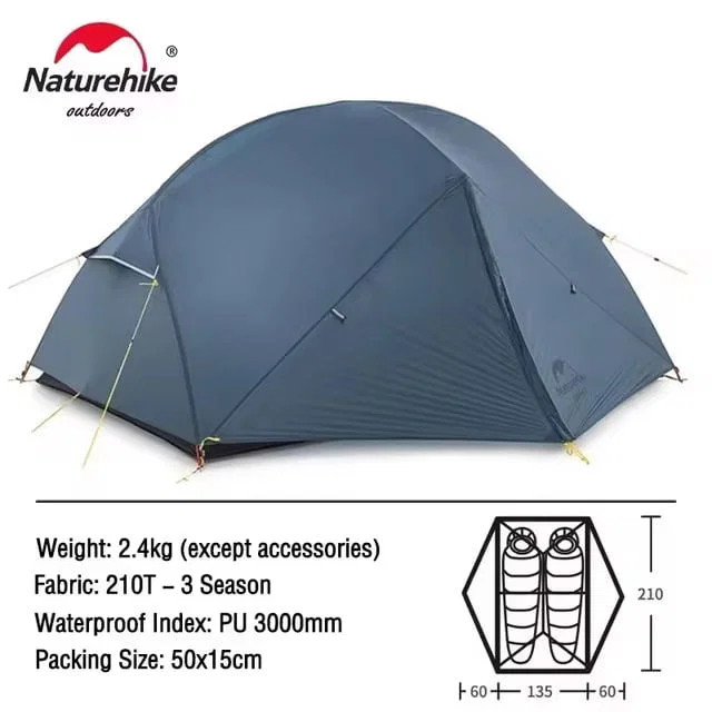 Naturehike Tenda Hiking Mongar 210T Tenda Ultralight 2 Orang NH19M002-J