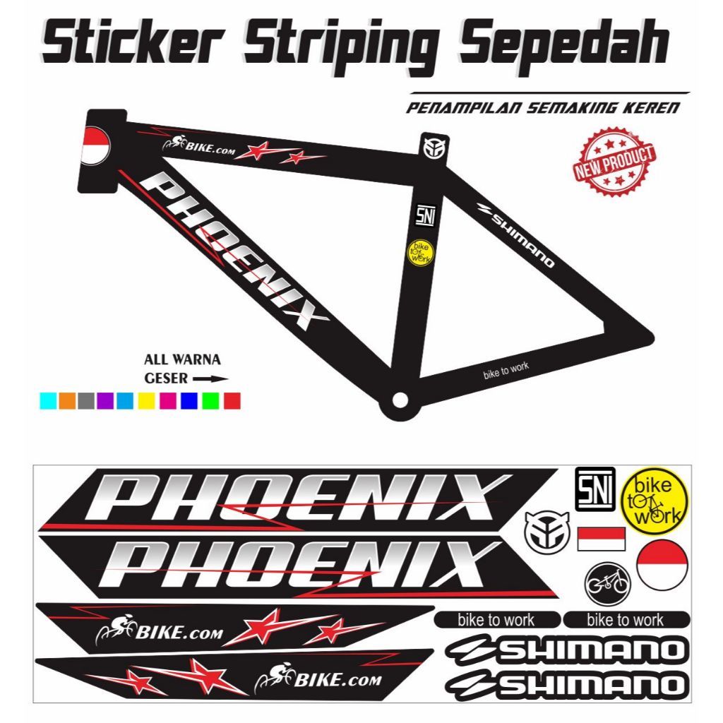 MOTIF STICKER BMX . STIKER SEPEDAH PHOENIX