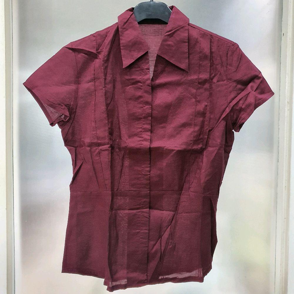 AJ kemeja formal cewek the executive merah tua maroon second prelove preloved atasan kerja wanita ka