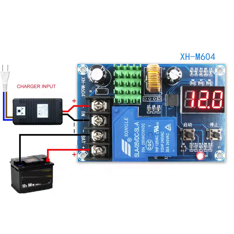 XH M604 / Modul Charger Otomatis cut off Aki Baterai 6-60V