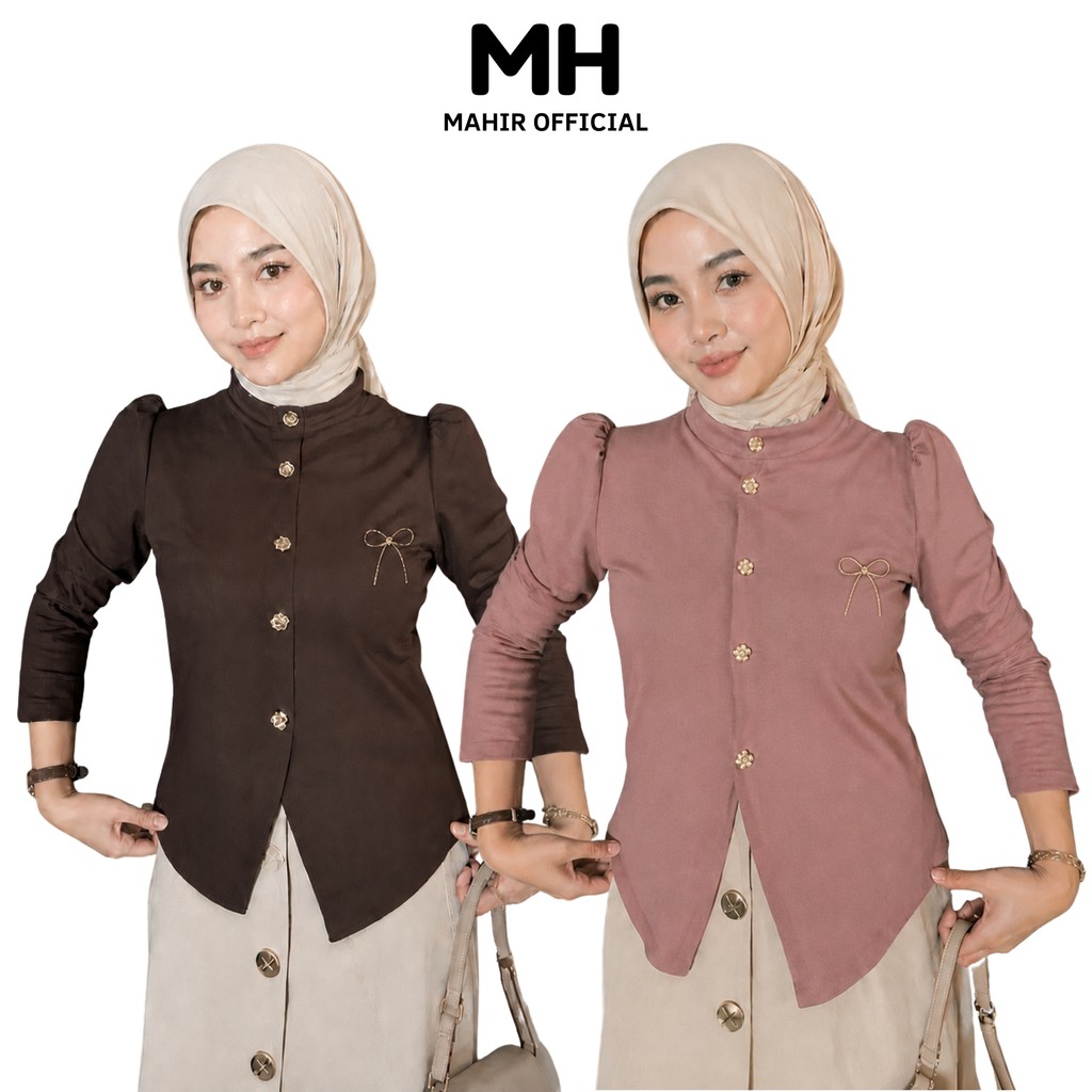 Mahir Official - Blouse Atasan Knit Pita Cardigan Wanita Rajut Lengan panjang Puffy Korean Style