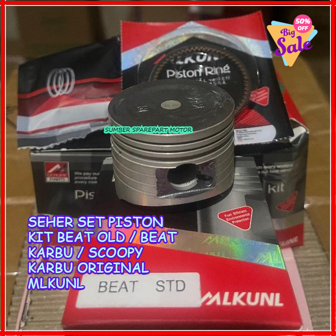 READY SEHER SET PISTON KIT BEAT OLD / BEAT KARBU / SCOOPY KARBU ORIGINAL MLKUNL