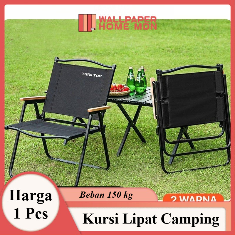 Kursi Lipat Dengan Gagang Kayu Kursi Camping Kermit Kursi Pantai Lipat Beban 150kg