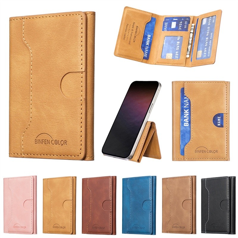 Dompet Kartu Tempel Belakang Ponsel Universal, Tempat Kartu Kredit, Saku Tempel Ponsel Kulit Tipis d