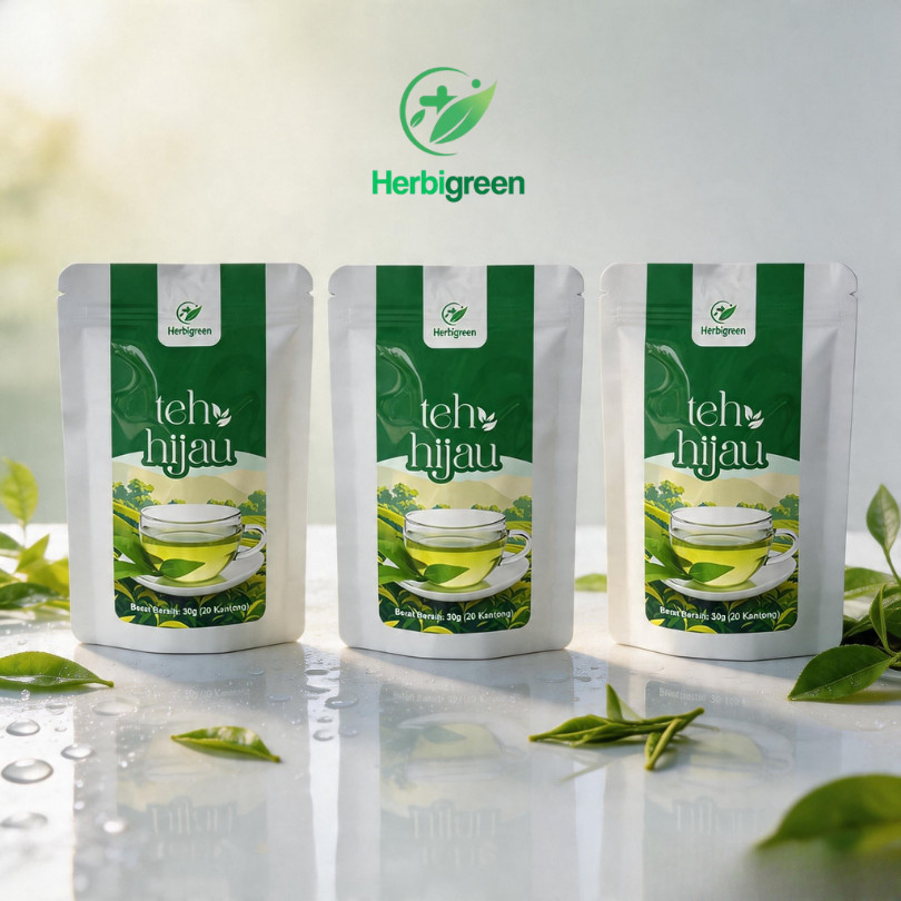HERBIGREEN Teh Diet Slimming Tea Detox Herbal Teh Hijau Peluntur Lemak Bantu Pencernaan Lebih Baik &