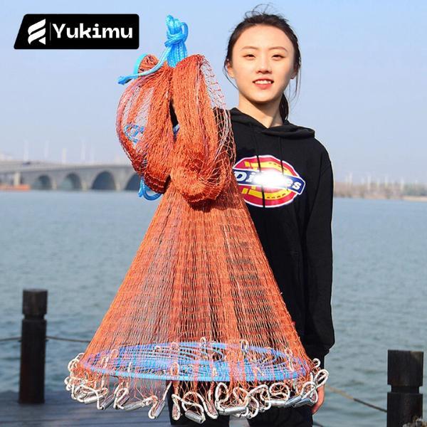 JALA IKAN LEMPAR BAHAN NILON BESAR METER-KECRIK IKAN - PERANGKAP IKAN - Oren 3,6 Meter