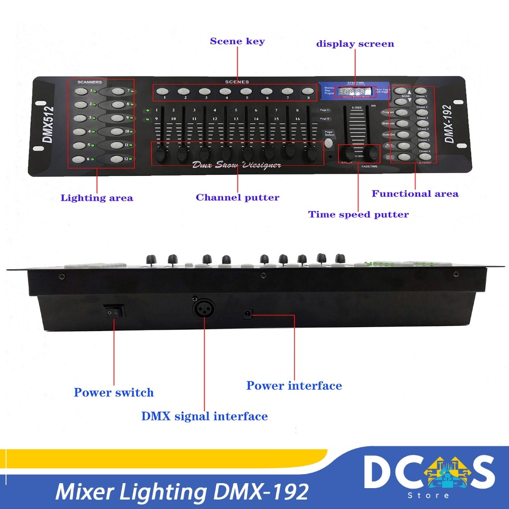 Mixer Lighting DMX 512/192 DMX192 Lampu Panggung Par LED Light Redsun
